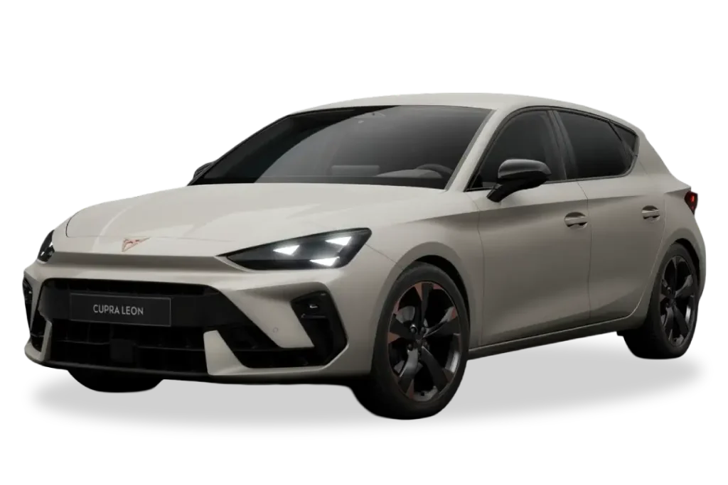 CUPRA León color gris expuesto de perfil en oferta de renting en Movento Renting