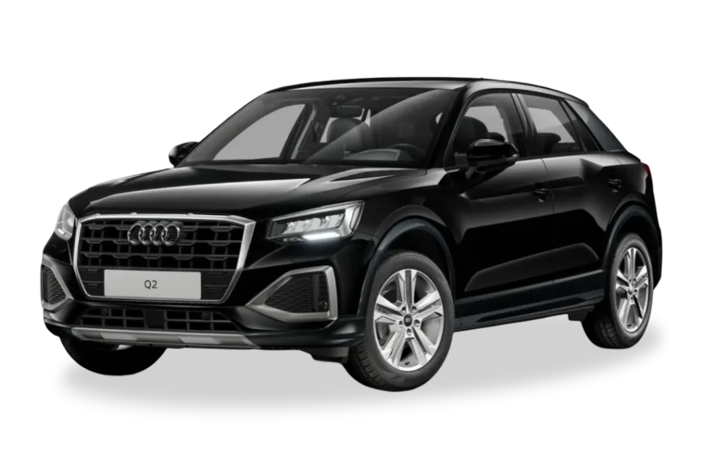 Audi Q2 PHEV negro en oferta de renting flexible con Movento Renting, comparativa de condiciones y cuota mensual