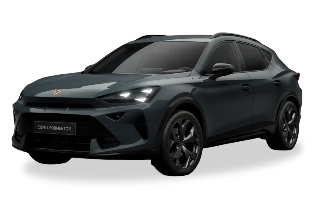 Comparativa de renting flexible frente a renting de Cupra Formentor azul Fiord en Movento Renting